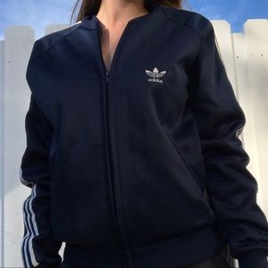 vintage adidas navy blue jacket